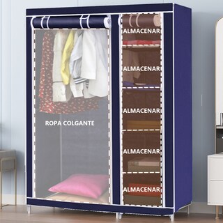 Foto 3 | Foto 3 | Guardarropa Armable Closet Portatil Blanco Con Tela Y Cortina - Mueble Organizador Perchero