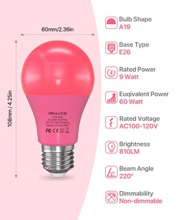 Foto 2 | Foto 2 | Bombilla Led Oraluce Colorful A19 9 W 810 Lm Equivalente A 60 W Paquete De 6 - Venta Internacional.