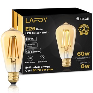 Foto 1 | Foto 1 | Bombilla Led Lafoy Amber Edison De 6 W (equivalente A 60 W) 550 Lm 2200 K - Venta Internacional.