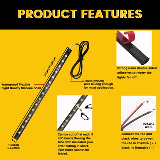 Foto 4 | Foto 4 | Tira De Luces Led Everbright De Color Ámbar/amarillo Para Coches 5050 Smd - Venta Internacional.