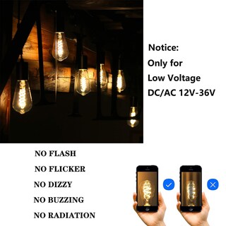Foto 4 | Foto 4 | Bombillas Led Edison Shuwdkar 12 V E26 4 W 2700 K Blanco Cálido Paquete De 2 - Venta Internacional.