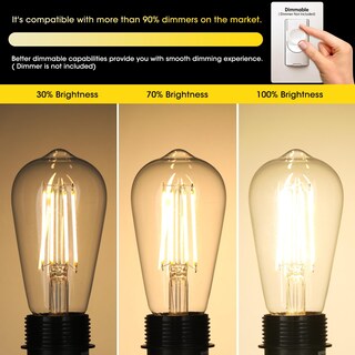 Foto 5 | Foto 5 | Bombillas Led Gozelux Vintage Edison De 6 W 60 W Equivalente A Intensidad Regulable 2700 K - Venta Internacional.