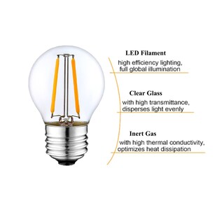 Foto 3 | Foto 3 | Bombilla Led Tipo Globo Beonllay Regulable 2 W 2500 K E26 Paquete De 6 - Venta Internacional.