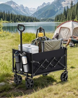 Foto 2 | Foto 2 | Carro De Mano Plegable Carrito De Jardín Con Asa Carga De 180 Kg Capacidad De 90 L