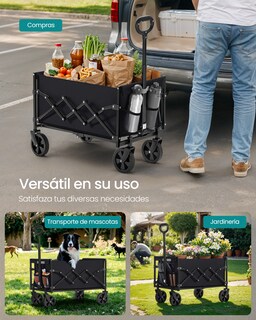 Foto 5 | Foto 5 | Carro De Mano Plegable Carrito De Jardín Con Asa Carga De 180 Kg Capacidad De 90 L
