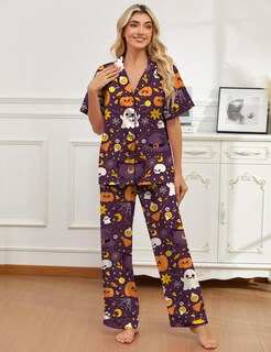 Foto 4 | Foto 4 | Pijama Sheshow Para Halloween Para Mujer 2 Piezas Manga Larga Xl - Venta Internacional.