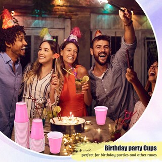 Foto 6 | Foto 6 | Vasos Desechables De Plástico Uiifan Paquete De 50 266 Ml Color Rosa - Venta Internacional.