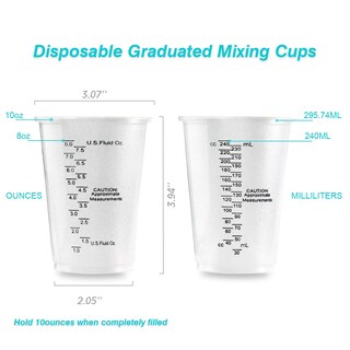 Foto 4 | Foto 4 | Vasos Medidores Desechables De Plástico Transparente Graduado De 100 Ml Xuxu - Venta Internacional.