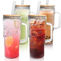 Vaso De Vidrio Anotion  Juego De Tarros De Cristal Con Tapa  710 Ml - Venta Internacional.