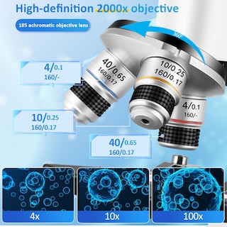 Foto 3 | Foto 3 | Microscopio Compuesto Herwicm 40x-2000x Para Niños Con Kit De Diapositivas - Venta Internacional.
