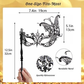 Foto 6 | Foto 6 | Máscara De Mascarada Yu Feng Veneciana De Metal Con Strass - Venta Internacional.