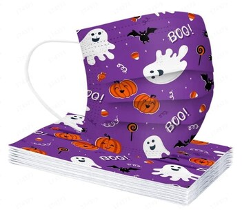 Foto 4 | Foto 4 | Mascarillas Desechables Waweoop Para Halloween Para Adultos 50 Unidades - Venta Internacional.