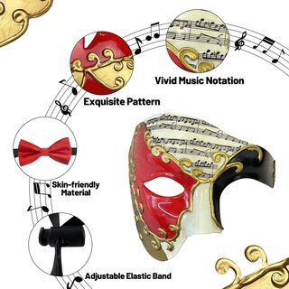 Foto 3 | Foto 3 | Máscara De Mascarada Incredecor Phantom Of The Opera Para Hombre - Venta Internacional.
