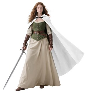 Foto 3 | Foto 3 | Capa Medieval Uqje Para Halloween Renacentista Con Capucha Blanca - Venta Internacional.