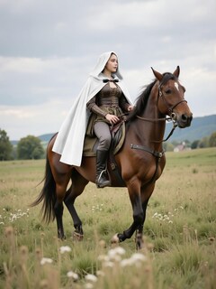 Foto 5 | Foto 5 | Capa Medieval Uqje Para Halloween Renacentista Con Capucha Blanca - Venta Internacional.
