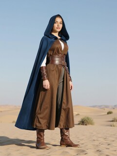 Foto 4 | Foto 4 | Capa Medieval Uqje Para Halloween Renacentista Con Capucha Azul - Venta Internacional.