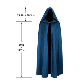 Foto 6 | Foto 6 | Capa Medieval Uqje Para Halloween Renacentista Con Capucha Azul - Venta Internacional.