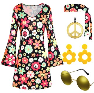 Foto 1 | Foto 1 | Disfraz De Deerjoke Disfraz De Discoteca De Los Años 60 Y 70 Vestido Hippie Para Mujer - Venta Internacional.