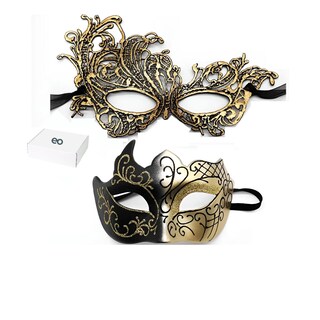 Foto 1 | Foto 1 | 3 Antifaz Fiesta Mascaras Halloween Pareja Carnaval Eo Safe Imports Esi-21717 Dorado