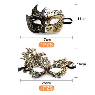 Foto 2 | Foto 2 | 3 Antifaz Fiesta Mascaras Halloween Pareja Carnaval Eo Safe Imports Esi-21717 Dorado