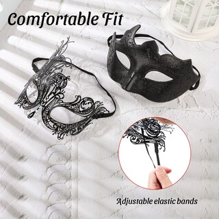 Foto 2 | Foto 2 | Set De Máscaras De Baile De Máscaras Yu Feng Venecian Metal Para Mujeres Y Parejas - Venta Internacional.