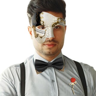 Foto 7 | Foto 7 | Máscara De Mascarada Para Hombre Incredecor Phantom Opera Con Pajarita Y Rosa - Venta Internacional.