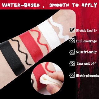 Foto 3 | Foto 3 | Kit De Pintura Facial Covacure Negro Rojo Y Blanco A Base De Agua - Venta Internacional.