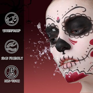 Foto 4 | Foto 4 | Kit De Pintura Facial Covacure Negro Rojo Y Blanco A Base De Agua - Venta Internacional.