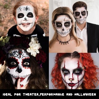 Foto 5 | Foto 5 | Kit De Pintura Facial Covacure Negro Rojo Y Blanco A Base De Agua - Venta Internacional.