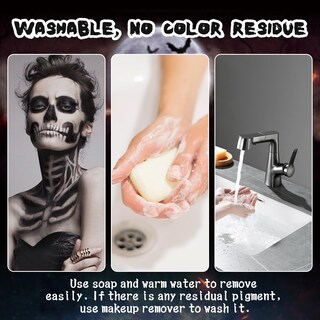 Foto 7 | Foto 7 | Kit De Pintura Facial Covacure Negro Rojo Y Blanco A Base De Agua - Venta Internacional.