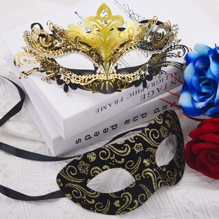 Foto 4 | Foto 4 | Máscaras De Disfraces Siquk Para Pareja  Fiesta Veneciana  Color Negro Y Dorado - Venta Internacional.