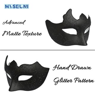 Foto 3 | Foto 3 | Máscaras Venecianas De Mascarada Negra Para Parejas Myseuni Con Diamantes De Imitación - Venta Internacional.
