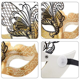 Foto 6 | Foto 6 | Máscara De Disfraz Coddsmz Con Forma De Mariposa Veneciana Metal Dorado Y Negro - Venta Internacional.