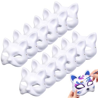 Foto 1 | Foto 1 | Máscara De Gato Therian De Papel Blanco Amdbhc De Cat Masks 12 Unidades - Venta Internacional.