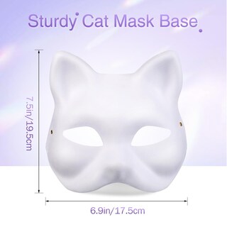 Foto 2 | Foto 2 | Máscara De Gato Therian De Papel Blanco Amdbhc De Cat Masks 12 Unidades - Venta Internacional.