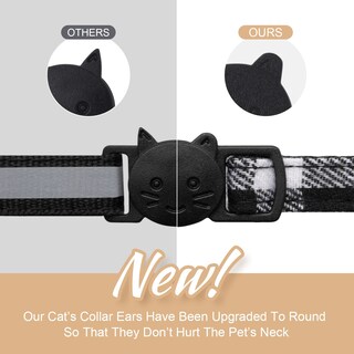 Foto 3 | Foto 3 | Collares Para Gatos Extodry Classic A Cuadros Con Cascabeles De 15 A 23 Cm De Ajuste. - Venta Internacional.