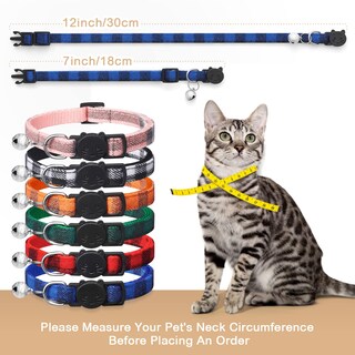 Foto 5 | Foto 5 | Collares Para Gatos Extodry Classic A Cuadros Con Cascabeles De 15 A 23 Cm De Ajuste. - Venta Internacional.