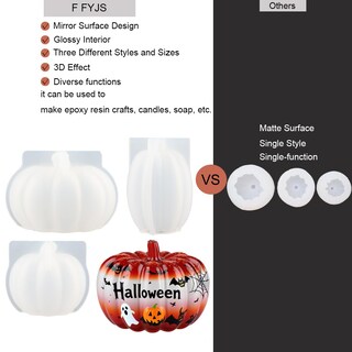 Foto 4 | Foto 4 | Paquete De 3 Moldes De Resina De Silicona F Fyjs Mini 3d Con Forma De Calabaza - Venta Internacional.