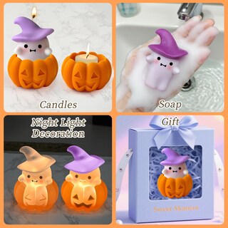 Foto 6 | Foto 6 | Moldes Para Velas Zqysing Halloween Pumpkin + Ghost Silicone X2 - Venta Internacional.