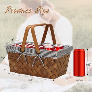 Foto 4 | Foto 4 | Cesta De Pícnic G Good Gain Woodchip Con Asa 32 X 20 X 16 Cm Color Gris - Venta Internacional.