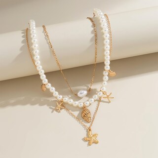 Foto 3 | Foto 3 | Collar A Elegir Entre Todos Los Colgantes Dorados Con Forma De Estrella De Mar Con Forma De Concha - Venta Internacional.