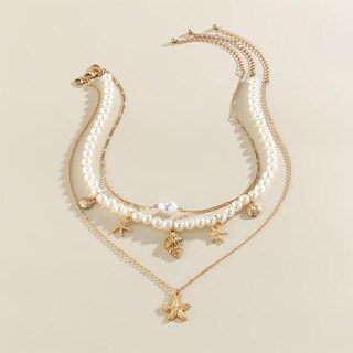 Foto 5 | Foto 5 | Collar A Elegir Entre Todos Los Colgantes Dorados Con Forma De Estrella De Mar Con Forma De Concha - Venta Internacional.