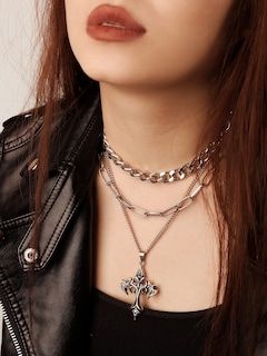 Foto 2 | Foto 2 | Colgante Sacina Con Forma De Cruz Gótica En Capas Para Mujer - Venta Internacional.