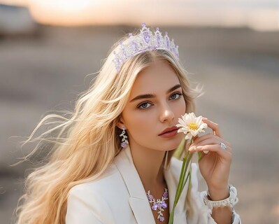 Foto 4 | Foto 4 | Set De Joyas Kamirola Con Tiaras Y Coronas Para Mujer Color Plateado Y Morado - Venta Internacional.