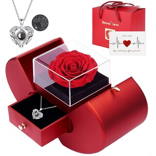Foto 1 | Foto 1 | Collar De Rosas Auténticas Preservadas En 100 Idiomas Con El Texto «i Love You» - Venta Internacional.