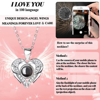 Foto 3 | Foto 3 | Collar De Rosas Auténticas Preservadas En 100 Idiomas Con El Texto «i Love You» - Venta Internacional.
