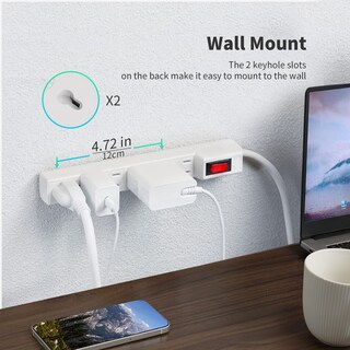 Foto 6 | Foto 6 | Protector Contra Sobretensiones Power Strip Plugtul 6 Salidas Paquete De 2 10 Pies - Venta Internacional.