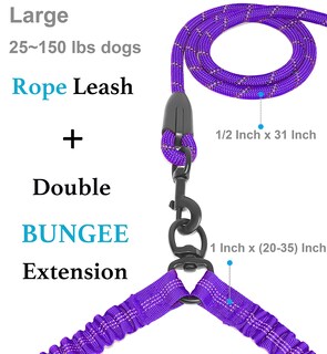 Foto 2 | Foto 2 | Correa Doble Para Perros Iyoshop Giratoria De 360° Con Elástico Que Absorbe Los Golpes - Venta Internacional.