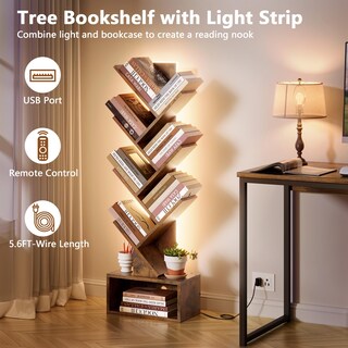 Foto 3 | Foto 3 | Estantería Hoctieon Árbol De 6 Niveles Con Luces Led Color Marrón Rústico - Venta Internacional.