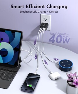 Foto 2 | Foto 2 | Cargador Csodince Usb C De 40 W 4 Puertos Tipo C Carga Rápida Paquete De 2 - Venta Internacional.